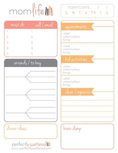 the free printable mom life planner is perfect for busy moms to do and have fun