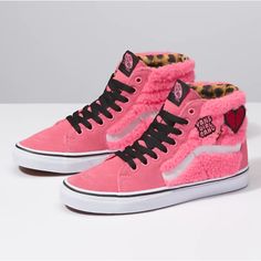 Vans Sk8-Hi (Sherpa) Pink Lemonade Kids Size 3.5 The Sherpa Sk8-Hi Combines The Legendary Lace-Up High Top With Sturdy Suede And Sherpa Uppers, Direct Embroidery, Re-Enforced Toecaps To Withstand Repeated Wear, Padded Collars For Support And Flexibility, And Signature Rubber Waffle Outsoles And Faux Fur. Condition Is New With Tags And Box. Pink Hightop Vans, Galaxy Shoes, Bags Online Shopping, Exclusive Sneakers, Shoes Vans, Vans Sk8 Hi, Buy Shoes Online, Trending Sneakers, Sk8 Hi