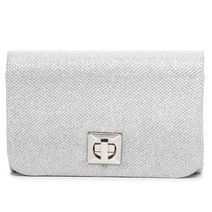 Kelly & Katie-Mini Flap Clutch Dare to dazzle with the Mini Flap clutch from Kelly & Katie. This compact handbag features a shimmering glitter mesh finsh while also leaving you enough room for small accessories! Formal Metallic Silver Rectangular Bag, Formal Silver Clutch With Magnetic Closure, Silver Clutch With Magnetic Closure, Silver Clutch With Magnetic Closure For Formal Occasions, Formal Silver Rectangular Wallet, Chic Silver Rectangular Wallets, Formal Metallic Silver Rectangular Shoulder Bag, Metallic Silver Rectangular Shoulder Bag For Formal Events, Metallic Silver Rectangular Shoulder Bag For Formal Occasions