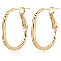 PRICES MAY VARY. 【FRIENDLY MATERIAL】Thick gold hoop earrings.All the metals we use are lead free nickel free hypoallergenic.Earrings come in 14K gold filled over brass.High polished surface,smooth and easeful. Prevent allergy,safe safety and lightweight to wear. 【UNIQUE SIZE】Small gold hoop earrings are 27mm*25mm in size.Each earring weighs only 3.9 grams,high-quality waterproof gold hoop earrings.lightweight and firm,light exercise will not fall off, the ears are comfortable Wear for a day. 【GI Yellow Gold Tarnish Resistant Brass Hoop Earrings, Tarnish Resistant 14k Gold-tone Hoop Earrings, Thick Gold Hoops, Adjustable 14k Gold-filled Hoop Earrings, Chunky Gold Hoop Earrings, Gold-tone Polished Metal Hoop Earrings, Yellow Gold Tarnish-resistant Brass Hoop Earrings, Small Gold Hoop Earrings, 14k Gold Hoop Earrings