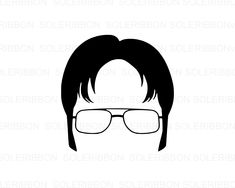 a black and white silhouette of a man's head with glasses on his face