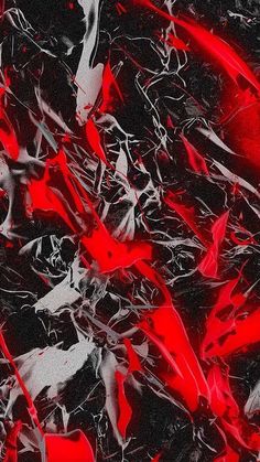 an abstract painting with red and black colors