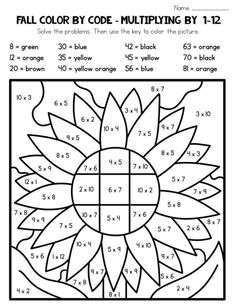 the color by code worksheet for kids to help students learn how to count numbers