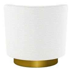 a white lampshade with a gold base