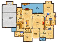 a floor plan for a house with multiple rooms