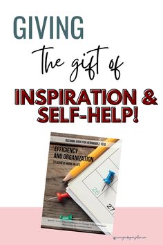 the gift of inspiration and self - help with text overlay that reads, giving the gift of inspiration and self - help