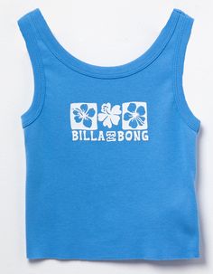 Billabong Sea Ya Later Cropped Tank Top. Graphic Screened On Front. Round Neckline. Raw Edge Hem. Cropped Length. 100% Cotton. Machine Wash. Imported. | Billabong Sea Ya Later Girls Cropped Tank Top Billabong Tank Top, Graphic Tank Top Outfits, Trendy Summer Tops, Crop Tops Graphic, Billabong Shirt, Crop Tanks, Tank Top Graphic, Cute Summer Shirts, Cute Summer Tops