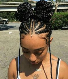 African Women Hair, Blonde Balayage Highlights, Braided Hairstyles For Black Women Cornrows, Braided Ponytail Hairstyles, Cool Braid Hairstyles, Two Braids, Girls Hairstyles Braids, Braids For Black Women, Cornrow