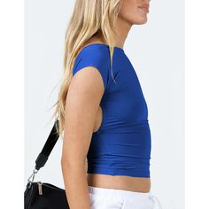 Royal Blue Backless Slim Fit Crop Tops Versatile Blue Summer Crop Top, Versatile Blue Crop Top For Summer, Street Outfit Summer, Street Style Outfits Casual, Backless Shirt, Slim Fit Crop Top, Bleach Product, Plus Size One Piece, Backless Crop Top