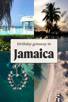 the birthday giveaway to jamaica is on display in this collage with photos from around the world