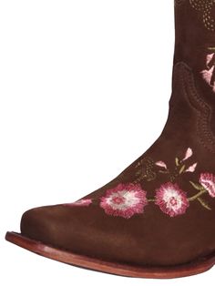 DESCRIPCION: Women's Nubuck Leather Floral Embroidered Shaft Western Cowgirl Boots 'El General' ID: 41842 Tipo: Botas Vaqueras Estilo: Rodeo con Tubo Bordado de Flores Marca: El General Material: Piel Nobuck Corrida USA: 5 - 10 Horma: Rodeo Suela: Cuero Punta: Cuadrada Hecho en Mexico Traditional Brown Boots For Spring, Brown Embroidered Western Boots, Traditional Fitted Boots With Floral Embroidery, Cowboy Boots Style, Rodeo Boots, Last Rodeo, Rodeo Cowboy, Boots Style, Leather Floral