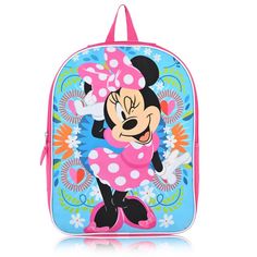 These Officially Licensed Disney Princesses backpacks are perfect for any little princess girl that wants to look adorable and stylish at School or Camp. These fan favorites feature some of the most iconic Disney Princess characters like Cinderella, Ariel, Tiana, Jasmine, Belle, Mulan, Snow White, Moana, Elsa, Anna, Stitch and Minnie Mouse! Give your kids some excitement with our great variety of styles to choose from, whether it’s our 6-piece design backpacks that comes with lunch bag, water po Disney Minnie Mouse Back To School Bag, Disney Minnie Mouse Standard Backpack, Disney Minnie Mouse Backpack, Back To School Disney Minnie Mouse Bag, Minnie Mouse School Bag For Back To School, Back To School Minnie Mouse Disney Bags, Pink Character Bag For Disney Trips, Character Style Pink Bag For Disney Trips, Pink Disney Backpack For Disney Fan Events