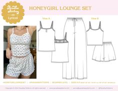 the honey girl lounge set sewing pattern