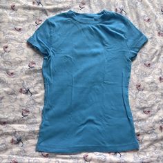 New Never Worn Cheap Basic Blue Cropped T-shirt, Cheap Blue Beachy T-shirt, Cheap Blue Stretch Cropped T-shirt, Cheap Washed Blue Short Sleeve T-shirt, Blue Pre-washed Short Sleeve T-shirt, Fitted Shirt, Dream Outfits, Simple Trendy Outfits, A New Day