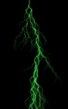 a green lightning bolt on a black background