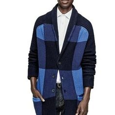 Adam Lippes For Target Cardigan Blue Color Block. Beautiful Design, And Well Done. Size M New With Tags. 100% Cotton Cozy Blue V-neck Outerwear, Cozy Blue Long Sleeve Cardigan, Casual Blue Sweater Coat For Winter, Casual Blue Sweater Coat For Fall, Blue Workwear Cardigan With Pockets, Cozy Blue Cardigan With Pockets, Blue Long Sleeve Sweater Coat With Pockets, Cozy Blue Sweater Coat For Layering, Blue Winter Cardigan For Layering