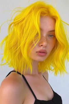 Long Sleek Hair, Yellow Hair Color, Redmi 8, Pose Fotografi, Yellow Hair, Yellow Submarine, Sleek Hairstyles