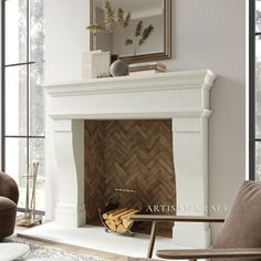 a living room filled with furniture and a fire place