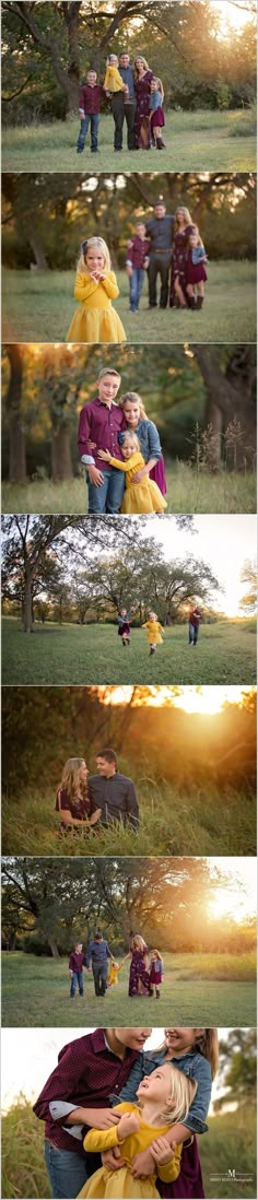 three different shots of people in the grass