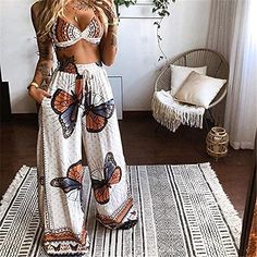 Boho Womens Clothing, Loose Wide Leg Pants, Wide Leg Pants Outfits, Wide Leg Pant Suit, Leg Pants Outfit, Black Picture, Pure Black, Tracksuit Set