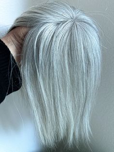 Light Grey Topper|Grey Hair Toppers for Thinning Hair – Apexhairs Hair Toppers For Thinning Hair, Grey Hair Topper, Grey Hair Extensions, Hair Topper, Ponytail Hair Extensions, Thinning Hair, Hair Toppers, Synthetic Lace Front Wigs, Gray Hair