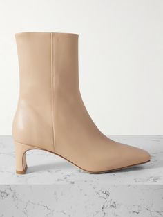 Inspired by German concepts of modernity, Aeyde's collections rework classic styles with an elevated edge. These 'Tabitha' boots are crafted from smooth leather with squared-off toes that mirror the 55mm block heel. The 'Latte' shade will complement many neutral staples in your wardrobe. Shoes Boots Ankle, Boot Pumps, Ski Wear, Summer Hats, Clothes Collection, Everyday Wardrobe, Leather Ankle Boots, Net A Porter, Smooth Leather