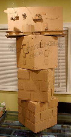 cardboard boxes stacked on top of each other