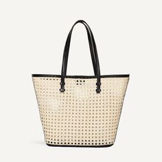 Vivi Bag Beach Rattan Woven Bag, Everyday Natural Rattan Beach Bag, Natural Woven Rattan Beach Bag, Beach Rattan Tote Shoulder Bag, Chic Woven Rattan Bag, Luxury Tote Bags, Summer Tote, Black Houndstooth, Leather Handbags Women