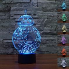 a light up star wars bbg lamp on a table