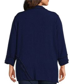 Ali Miles Women's Plus Clothing | Dillard's Casual Solid Color 3/4 Sleeve Cardigan, Casual Solid Cardigan With 3/4 Sleeves, Solid Color 3/4 Sleeve Cardigan For Layering, Blue Casual Cardigan With 3/4 Sleeves, Layering Cardigan With 3/4 Sleeve, Casual Outerwear With 3/4 Sleeve And Buttons, Casual Cotton Cardigan With 3/4 Sleeves, Casual Outerwear With Buttons And 3/4 Sleeves, Casual Cardigan With 3/4 Sleeves And Buttons