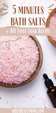 How to make and how to use relaxing DIY rose bath salts with essential oil and Epsom salt. Making fragrant jars of homemade rose bath salts is the perfect self-care treat. Plus, they are incredibly budget-friendly and super easy to make. This homemade bath soak recipe is relaxing and rejuvenating, does a great do-it-yourself project to pamper yourself, and is also a wonderful gift. Rose Bath Salts Diy, Diy Bath Salts With Essential Oils, Bath Tea Recipe, Homemade Bath Salts Recipe, Diy Bath Soak, Diy Foot Soak, Foot Soak Recipe, Bath Soak Recipe, Rose Bath Salts