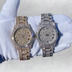 Step into elegance with this iced-out diamond timepiece that mirrors genuine luxury watches. We utilize premium simulated diamonds crafted from high-refractive crystals, ensuring a sparkle that rivals authentic diamonds under the light! INCLUDES AN EASY-TO-USE SIZE ADJUSTMENT TOOL Specifications: - Gender: Women's - Case Size: 42mm - Movement: Quartz Movement - Battery: Included - Sizing: 9-inch band - Adjustable: Links are removable to fit your wrist - Back: Stainless Steel - Lock: Deployment Clasp - Stone: VVS Diamond Simulate - Case Material: Alloy - Finish: Gold/Silver Plating  Whether you're dressing up for casual days, or events, or gifting someone special on occasions like Graduations, Valentine's Day, Anniversaries, Birthdays, Thanksgiving, Christmas, New Year, or Father's Day, thi Vvs Diamond, Luxury Diamonds, Under The Lights, Beautiful Watches, Diamond Watch, Stylish Jewelry, Wrist Watches, Luxury Watch, Luxury Watches