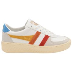 Womens Gola Classics | Vintage Design | Effortles Style | Gola US Sporty Color Block Sneakers With Round Toe, Sporty Multicolor Sneakers With Gum Sole, Color Block Sneakers For Sports With Round Toe, Color Block Sneakers With Round Toe For Sports, Color Block Sports Sneakers, Retro Multicolor Sneakers With Gum Sole, Retro Color Block Sneakers, Orange Color Block Sneakers With Round Toe, White Color Block Lace-up Sneakers