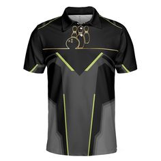 Strike Black And Golden Pattern Polo Shirt – Bowling Men Polo Shirt – Gifts To Get For Your Dad – Father’s Day Shirt – Excoolent. The Polo shirt is a classic item of clothing in every wardrobe, as they offer an ideal option for males who prefer dressing more casually, yet still, look professional and neat.... Men Polo Shirt, Button Down Polo, Golden Pattern, Summer Beach Dress, Custom Clothing, Unique Shirt, Bowling Shirts, Fathers Day Shirts, Gift For Friend