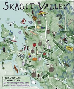 the skagit valley map shows where to go and what to see in the area