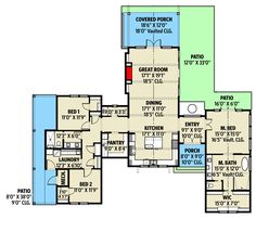 the floor plan for this house shows all the different rooms and features in each section