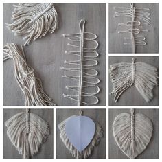 the steps to make an ornament out of string and paper with yarn on it