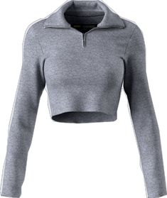 Sporty Crop Top For Fall, Sporty Cropped Crop Top For Fall, Trendy Cropped Sweater With Ribbed Collar, Sporty Cropped Top For Winter, Fitted Cropped Sweatshirt For Fall, Sporty Long Sleeve Cropped Sweater For Winter, Sporty Cropped Top With Ribbed Collar, Sporty Long Sleeve Crop Top For Winter, Winter Casual Ribbed Crop Top