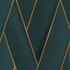 a dark green and gold geometric wallpaper design