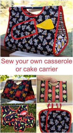 the instructions for how to sew your own casserole bag or cake carrier