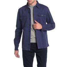 New With Tags New With Tags Size Medium Color Blue This Rugged Shirt Jacket Provides Warmth And Style To Your Casual Ensemble. Fit: This Style Fits True To Size. Spread Collar Long Sleeves With Buttoned Cuffs Front Button Closure Dual Chest Flap Pockets With Button Closure Straight Hem Imported This Item Cannot Be Shipped To Canada. Fiber Content 100% Cotton Care Machine Wash Blue Relaxed Fit Outerwear With Flap Pockets, Blue Outerwear With Flap Pockets Relaxed Fit, Casual Indigo Outerwear With Patch Pockets, Blue Relaxed Fit Utility Jacket For Winter, Blue Tops With Patch Pockets For Fall, Navy Casual Button-up Utility Jacket, Blue Collared Outerwear With Flap Pockets, Blue Collared Utility Jacket With Pockets, Casual Navy Collared Outerwear