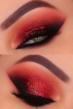 Red Smokey Eye Makeup, Machiaj Smokey Eyes, Devil Makeup, Eye Makeup Images, Vampire Makeup