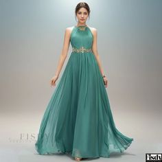 Fisdy - Green Off-Shoulder Empire Waist Chiffon Maxi Dress - Elegant and Flattering Skirt Wedding Dress, Chiffon Gown, Chiffon Maxi, Chiffon Maxi Dress, Dress Elegant, Wedding Dress Styles, Dress Styles, Olivia Mark, A Line Skirt