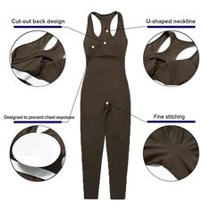 an image of a women's jumpsuit with instructions on how to wear it