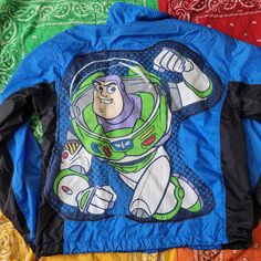 Windbreaker With Upcycled Vintage Toy Story Patch Casual Blue Upcycled Outerwear, Playful Blue Outerwear For Playtime, Fila Jacket, Upcycled Vintage, Toy Story, Vintage Toys, Color Blue, Jackets & Coats, Jackets For Women