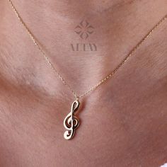 14K Gold Treble Clef Necklace, Musical Note Gold Choker, G Clef Charm Pendant Christmas Gift, Valentines Day Gift, Dainty Gold Necklace Hallmark Necklace For Christmas And Anniversary, Quality Assured Necklace For Christmas Anniversary, Christmas Anniversary Pendant Necklaces, Silver Jewelry For New Year Gift, Classic Necklaces For Valentine's Day Gift, Classic Necklace For Valentine's Day Gift, Yellow Gold Jewelry For Anniversary Gift, Elegant Silver Jewelry For New Year, Elegant Jewelry For New Year Gift