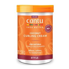 Cantu Shea Butter for Natural Hair Coconut Curling Cream 25 oz delivers lightweight moisture that leaves your curls softer than ever. The award-winning shea butter formula increases manageability, provides ultimate curl definition, and elongates curls without weighing down hair. Perfect for Type 3 and Type 4 curls and coils, the Coconut Curling Cream helps repair dry, brittle hair and conditions to add a natural shine to any curly style. Crafted without harsh ingredients like mineral oil, sulfat Curling Cream, Curling Cream For Natural Hair, Best Curling Cream For Natural Hair, Cantu Hair Products How To Use Videos, Cantu For Natural Hair, Best Curl Cream, Cantu Shea Butter For Natural Hair, Cantu Coconut Curling Cream, Hair Science