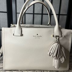 Brand New Kate Dpade Color: Off White Kate Spade White Bag With Top Carry Handle, Kate Spade Beige Double Handle Satchel, Kate Spade Beige Satchel With Double Handle, White Kate Spade Bag With Top Carry Handle, Kate Spade Cream Shoulder Bag For Shopping, Kate Spade Beige Top Handle Satchel, Kate Spade White Shoulder Bag With Top Carry Handle, Kate Spade Beige Travel Bag, Kate Spade Beige Shoulder Bag With Handles