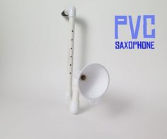 an image of a white instrument with the words fvg saxophone on it's side