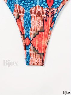 Bjux - Womens Allover Print 2 Piece Bikini Set: V-String Spaghetti Strap, Triangle Tie-Back, Backless Swimsuit - Stretchy Fabric for Perfect Fit - Ideal Swimwear & Apparel Stretch T-back Bottoms For Beach, Trendy Stretch Swimwear With Spaghetti Straps, Multicolor Seamless Swimwear For Summer, Multicolor Stretch Swimwear T-back, Multicolor Stretch T-back Swimwear, Seamless T-back Bottoms For Summer, Multicolor Seamless Bottoms For Summer, Summer T-back Bottoms For Sunbathing, Seamless T-back Tankini For Summer